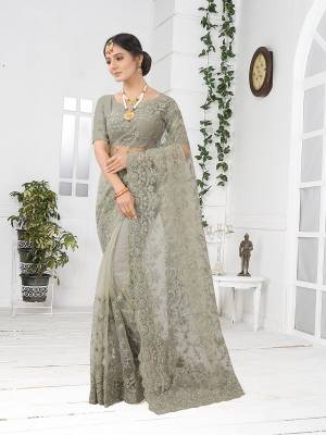 Exclusive Heavy Reshan and Stone work Designer Saree with Blouse Piece