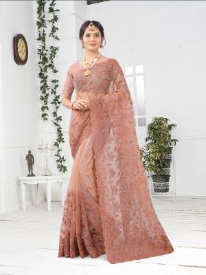 Exclusive Heavy Reshan and Stone work Designer Saree with Blouse Piece