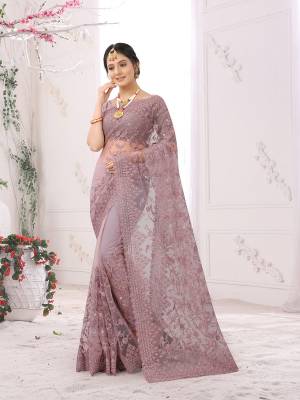 Exclusive Heavy Reshan and Stone work Designer Saree with Blouse Piece