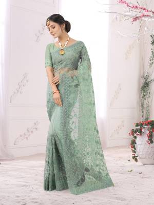 Exclusive Heavy Reshan and Stone work Designer Saree with Blouse Piece