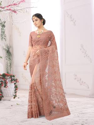 Exclusive Heavy Reshan and Stone work Designer Saree with Blouse Piece