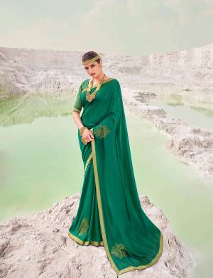 Best Designer Vichitra Lace with Siroski work Saree with Blouse