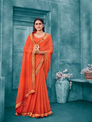 Exclusive Designer Chiffon Weaving with Lace work Saree with Blouse