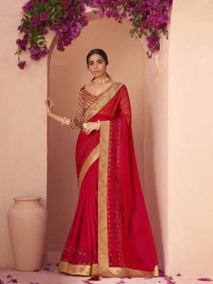 Beautiful Designer Chiffon Weaving with Lace work Saree with Blouse