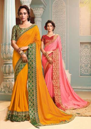 Exclusive Designer Dola Silk Heavy Broket with Lace Saree with Blouse