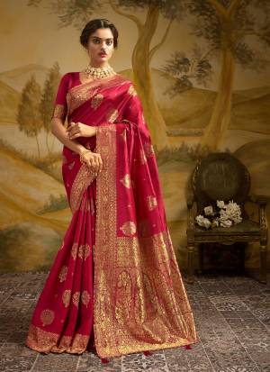 Exclusive Pink Art Silk Weaving Jacquard Saree with Blouse