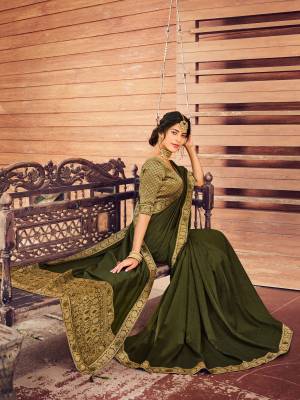 Beautiful Designer Vichitra Weaving with Lace Work Saree