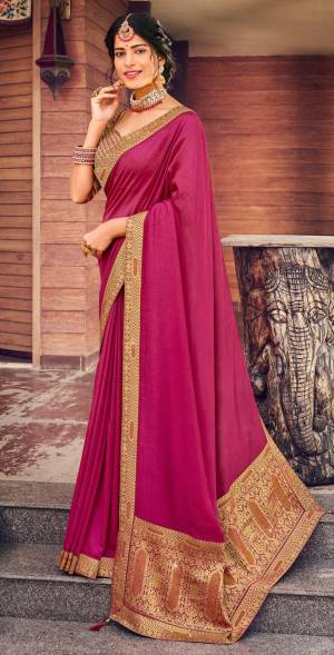 Beautiful Designer Vichitra Weaving with Lace Work Saree