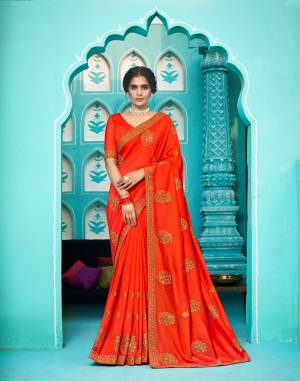 New & Latest Designer Vichitra Weaving with Lace Work Saree