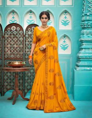 New & Latest Designer Vichitra Weaving with Lace Work Saree