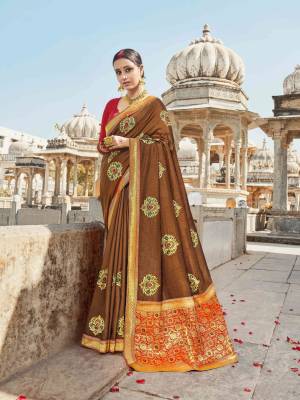 Best Dola Silk Weaving, Siroski with Lace Work Saree with Blouse