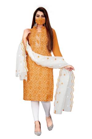 Beautiful Designer Printed Salab Cotton Suit with Embroidery Work Dupatta