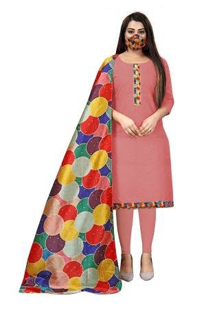Exclusive Designer Cotton Embroidery Suit with Digital Printed Dupatta