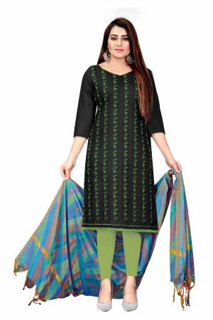 Beautiful Designer Slub Cotton Embroidery Salwar Suit