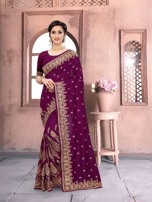 Designer Heavy Jari Embroidery Work Saree with Blouse