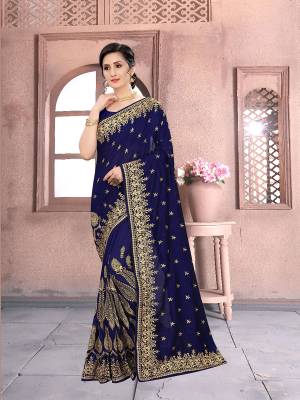 Designer Heavy Jari Embroidery Work Saree with Blouse