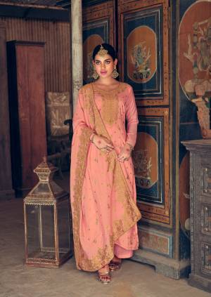 Beautiful Woven Jacquard & Hand Work Dress 