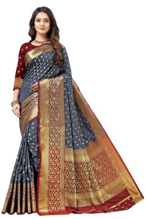 Beautiful Weaving with Rich Pallu & Weaving  Border Saree