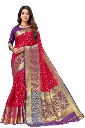 Beautiful Weaving with Rich Pallu & Weaving  Border Saree