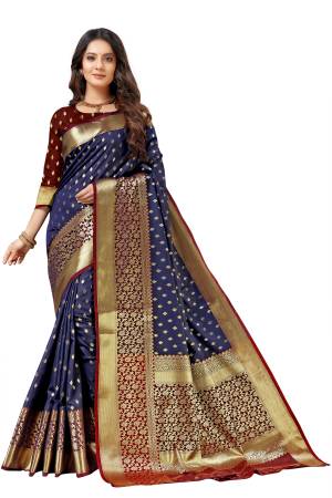 Beautiful Weaving with Rich Pallu & Weaving  Border Saree