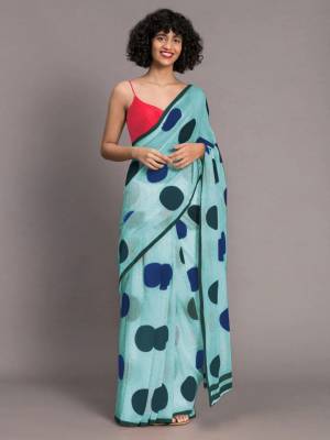 Latest Designer Pure Digital Printed Chanderi Saree with Blouse