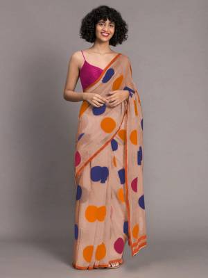 Latest Designer Pure Digital Printed Chanderi Saree with Blouse