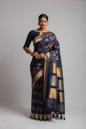 Exclusive Designer Weaving Kadampalli Tussar Silk Saree with Blouse