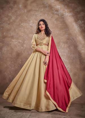 Latest Designer Silk Floral Embroidery Semi-Stitched Long Suit
