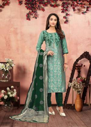 Designer Fancy Weaving & Jacquard Work Banarasi Jacquard Unstitched Dress Material