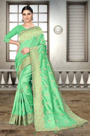 Beautiful Jacquard Embroidery Pure Banarasi Silk Saree with Blouse
