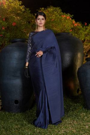 Latest Designer Plitting work Silk Saree with Blouse