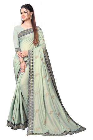Best Designer Embroidery with Diamond Work Chinnon Coating Saree with Blouse