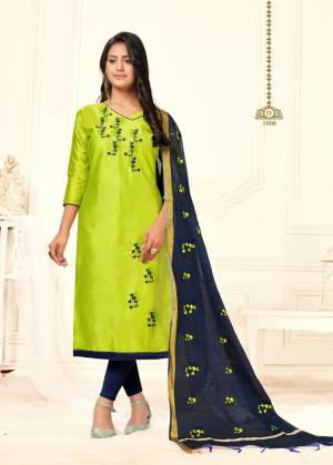 Exclusive Embroidery Slub Cotton unstitched dress material