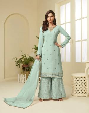 Beautiful Designer Gota Work Georgette Semi-Stitched Salwar Suit with Plazzo Bottom