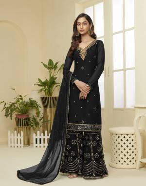 Beautiful Designer Gota Work Georgette Semi-Stitched Salwar Suit with Plazzo Bottom