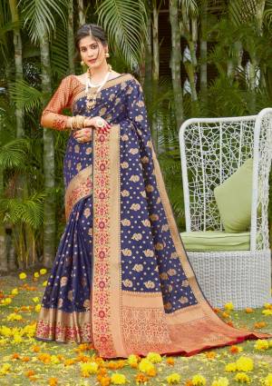 Exclusive Designer Weaving Jacquard Work Silk Saree with Blouse