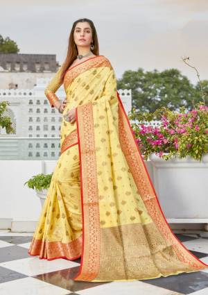 Beautiful Designer Weaving Jacquard Cotton Handloom Saree with Blouse