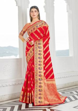 Exclusive Designer Weaving Jacquard Work Silk Saree with Blouse