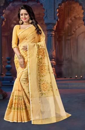 Exclusive Designer Floral Embroidery Supernet Saree with Blouse