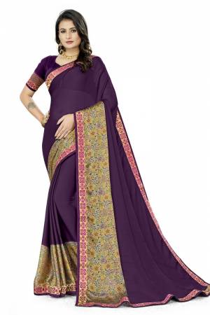 Beautiful Designer Weaving With Lace Work Rangoli Silk Saree with Blouse