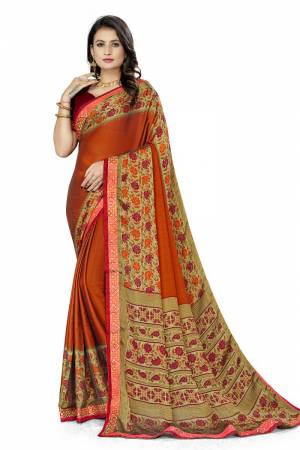 Beautiful Designer Weaving With Lace Work Rangoli Silk Saree with Blouse