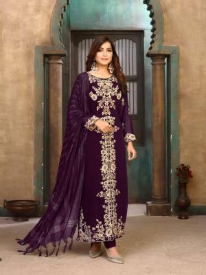 Exclusive Designer Embroidery Faux Georgette Semi-Stitched Salwar Suit