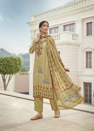 Designer Print with Embroidery & Stone Work French Crepe Unstitched Dress Material