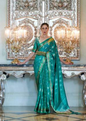 Exclusive Two Tone With Meena Border Work Sana Silk Nylon Saree with Blouse