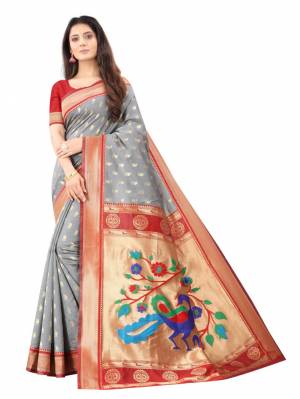 Designer Paithani Weaving Work Soft Silk Saree with Blouse