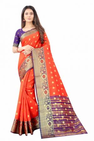 Latest Designer Weaving & Zari Work Kanjivaram Silk Saree with Blouse