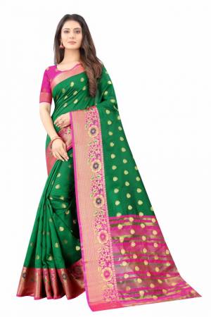 Latest Designer Weaving & Zari Work Kanjivaram Silk Saree with Blouse