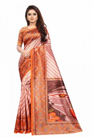 Beautiful Designer Printed Soft Raw Silk Saree with Blouse