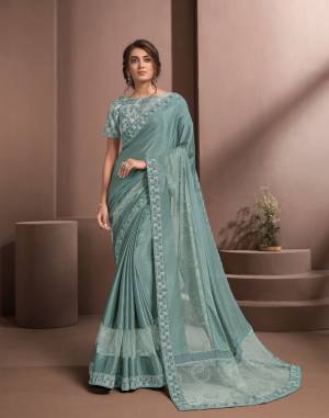 Exclusive Designer Heavy Work Silk Chiffon Saree with Blouse