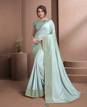 Exclusive Designer Heavy Work Satin Silk Saree with Blouse